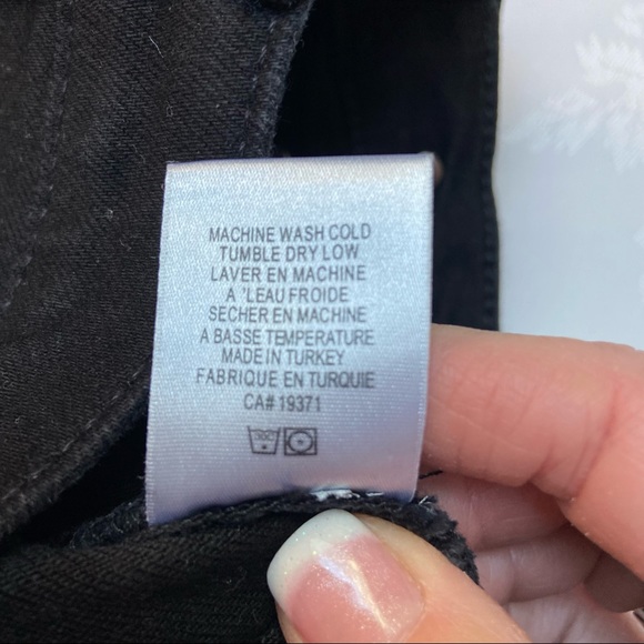 Re/Done Originals high-rise stovepipe jet black raw hem denim jeans size 24 - Picture 14 of 15